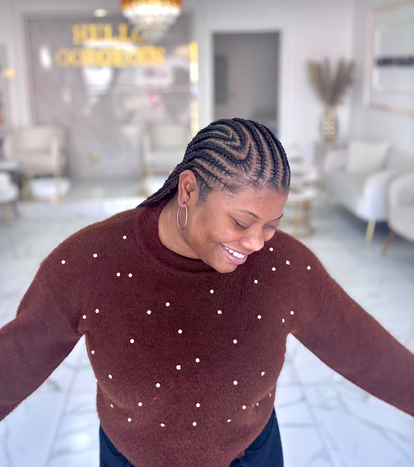 Neat Stitch Cornrows to the Back
