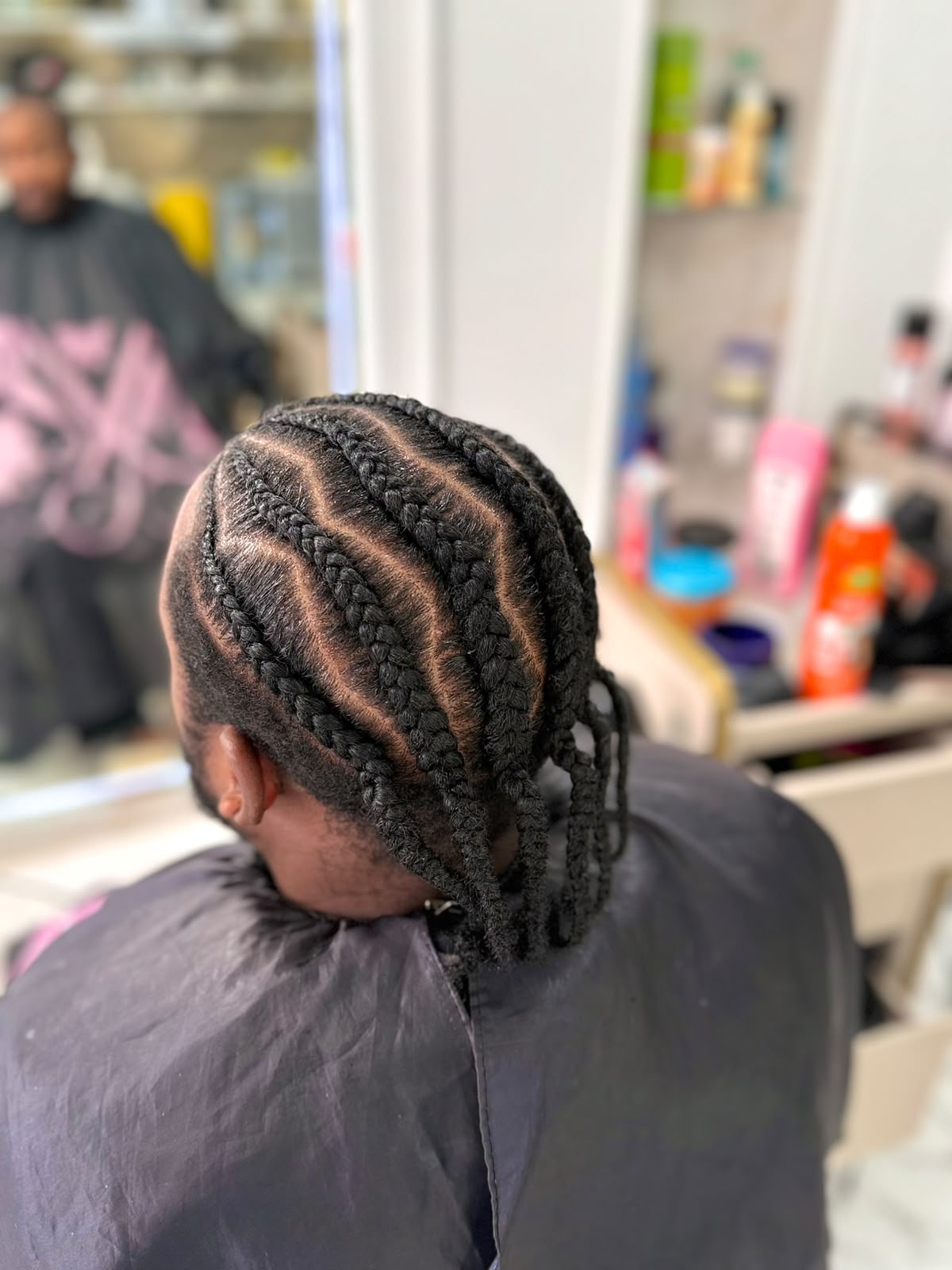 Men's Cornrows with Braided Ends