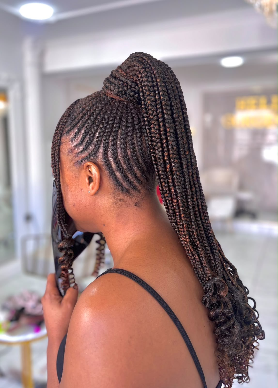 Braided Ponytail with Curly Ends