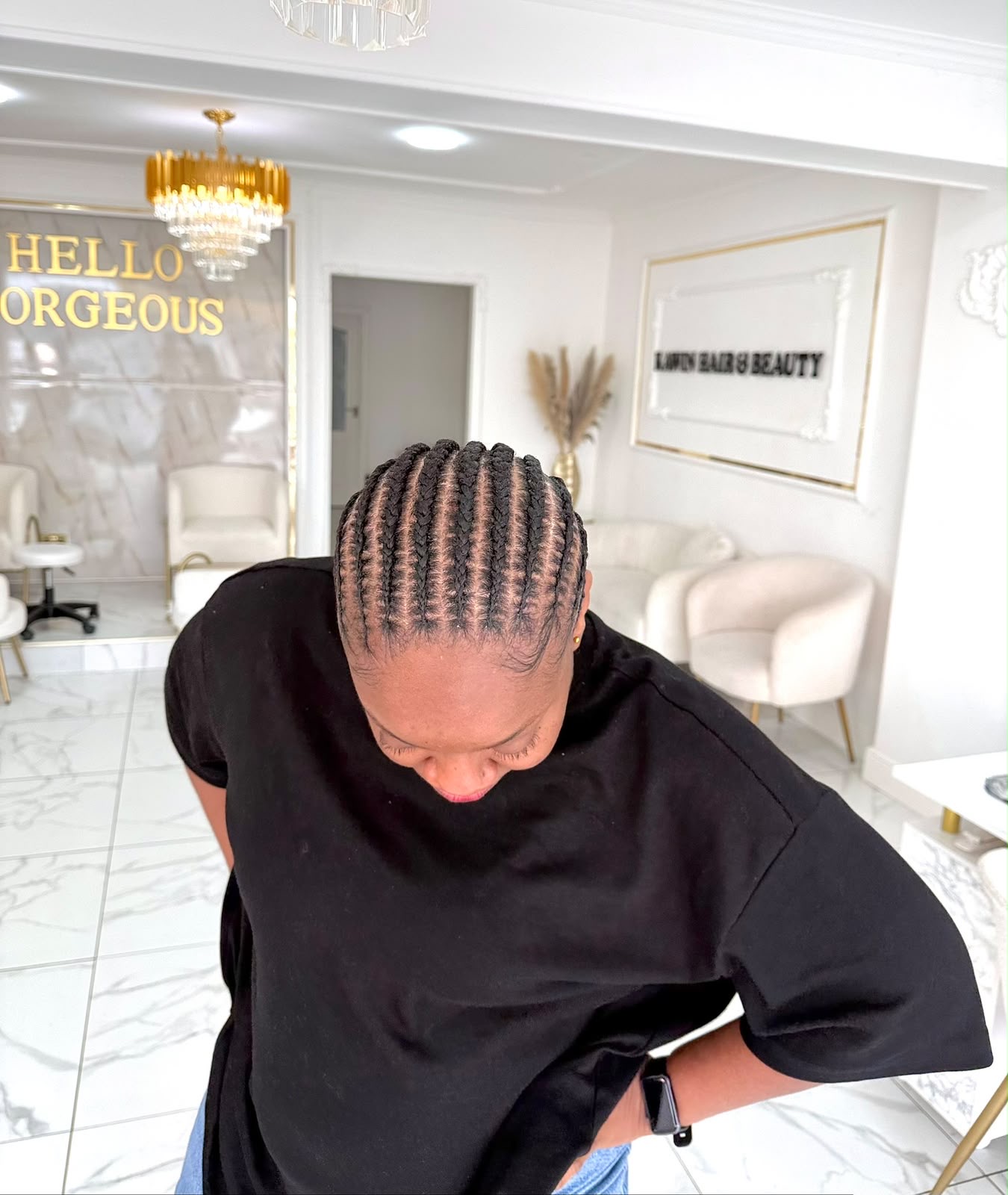 Sleek Stitch Cornrows Straight-Back