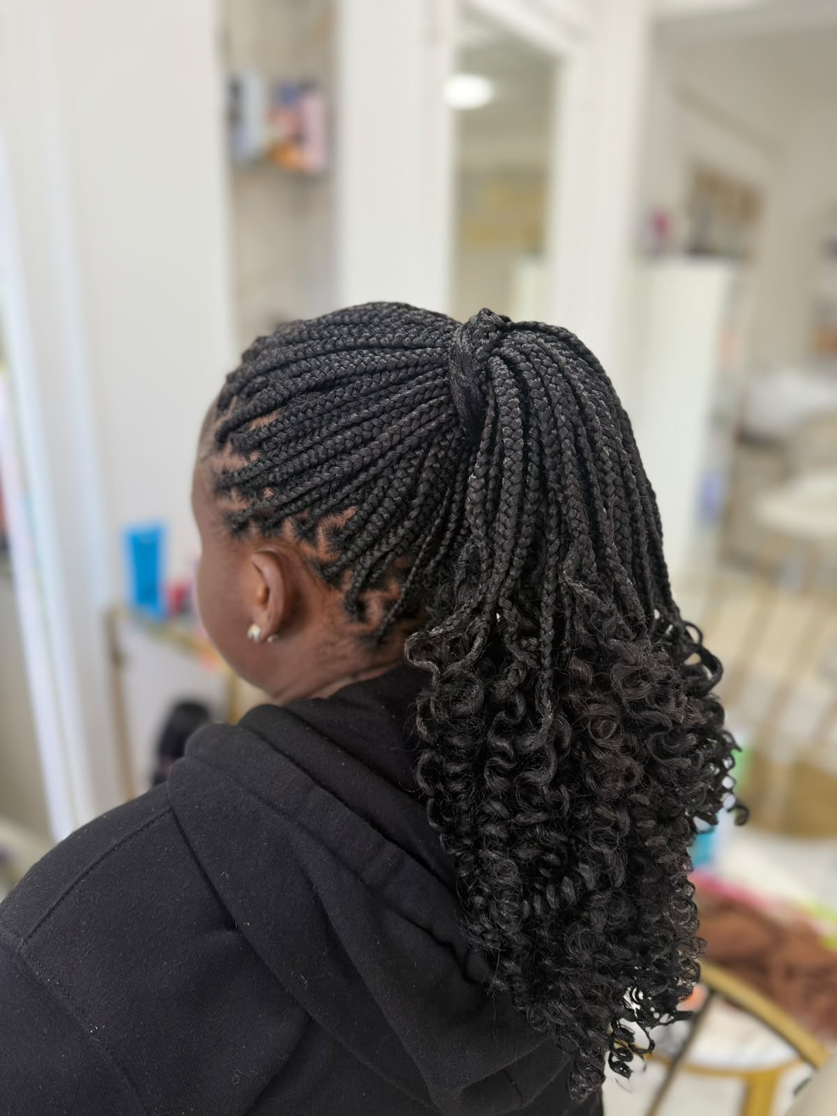Boho Box Braid Ponytail with Curls